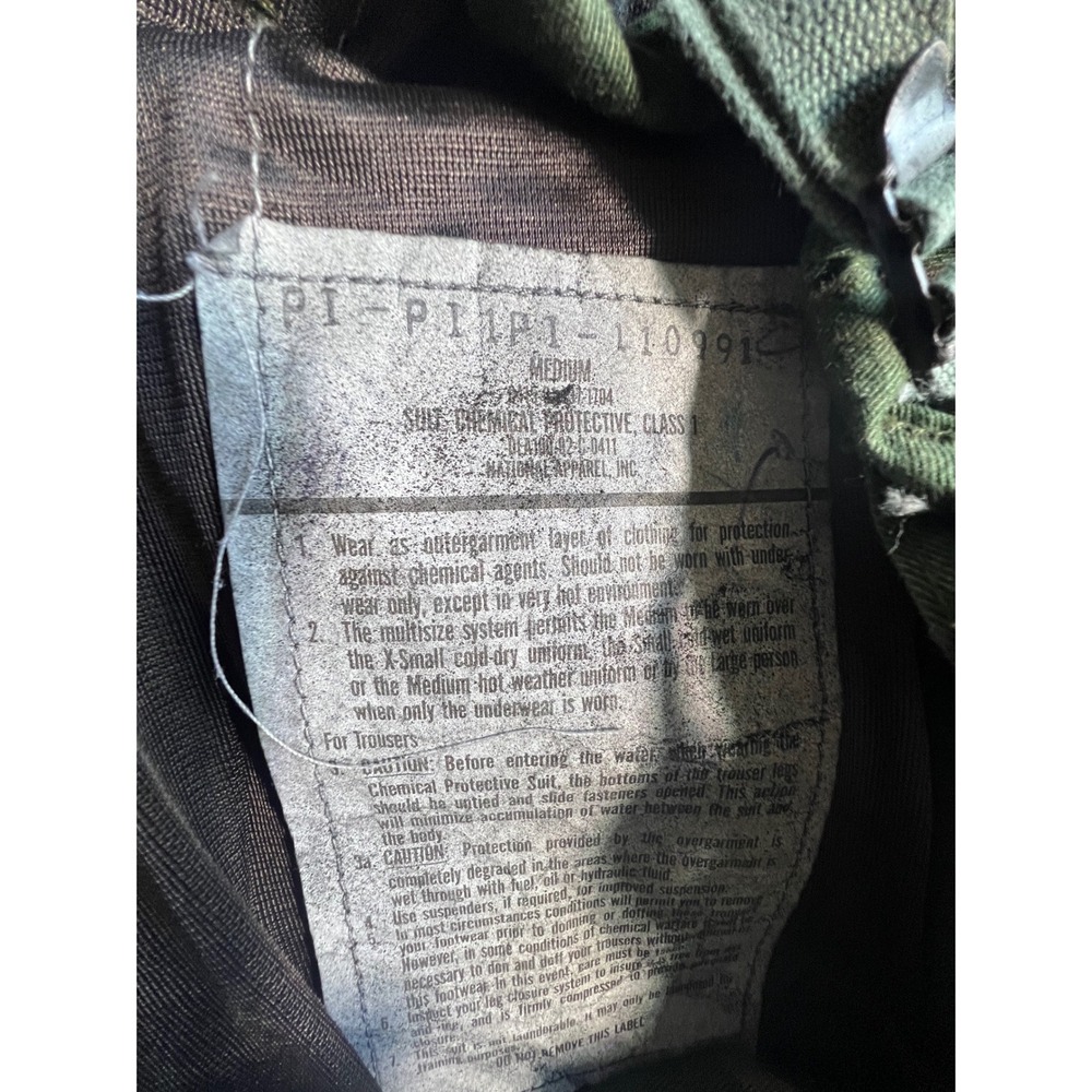 Amertex Military Chemical Protective Suit Mens Medium Woodland Camo Good Class 1 - Picture 3 of 9